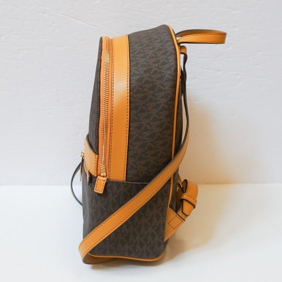 Michael Kors Kenly Medium Backpack MK Brown Yellow - Picture 5 of 10